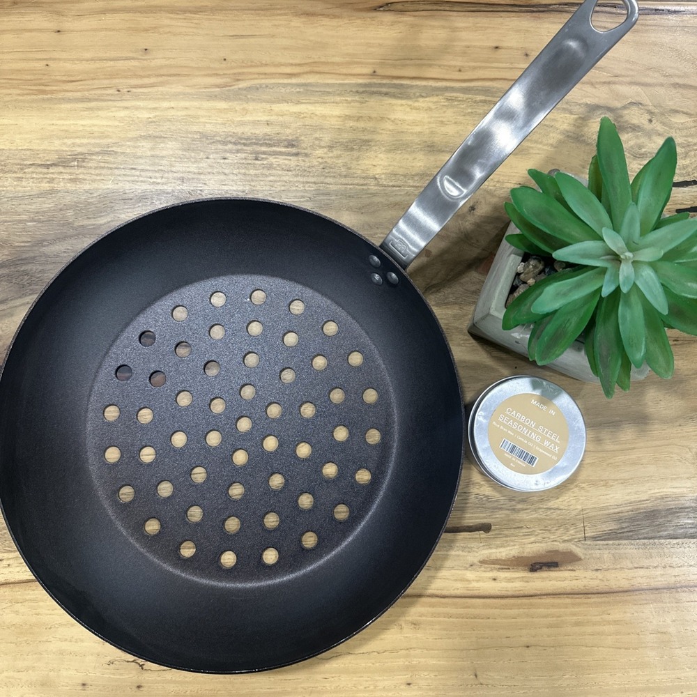 Made In Cookware 12" Seasoned Carbon Steel Grill Frying Pan - NEW Season Wax Inc